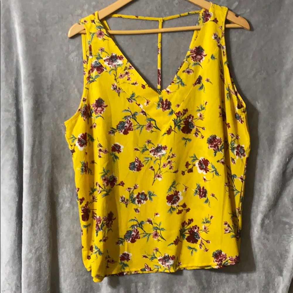 Bright yellow floral top